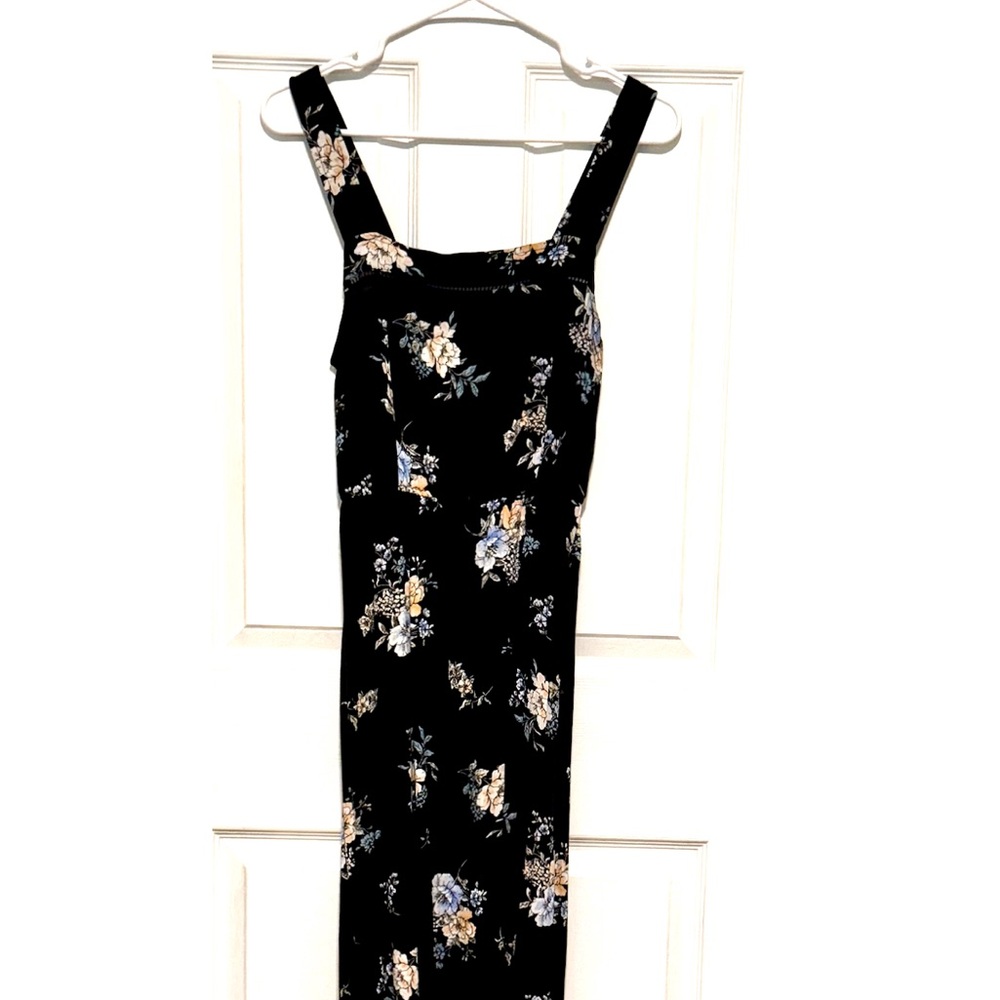 Xhilaration Black Floral Midi Dress